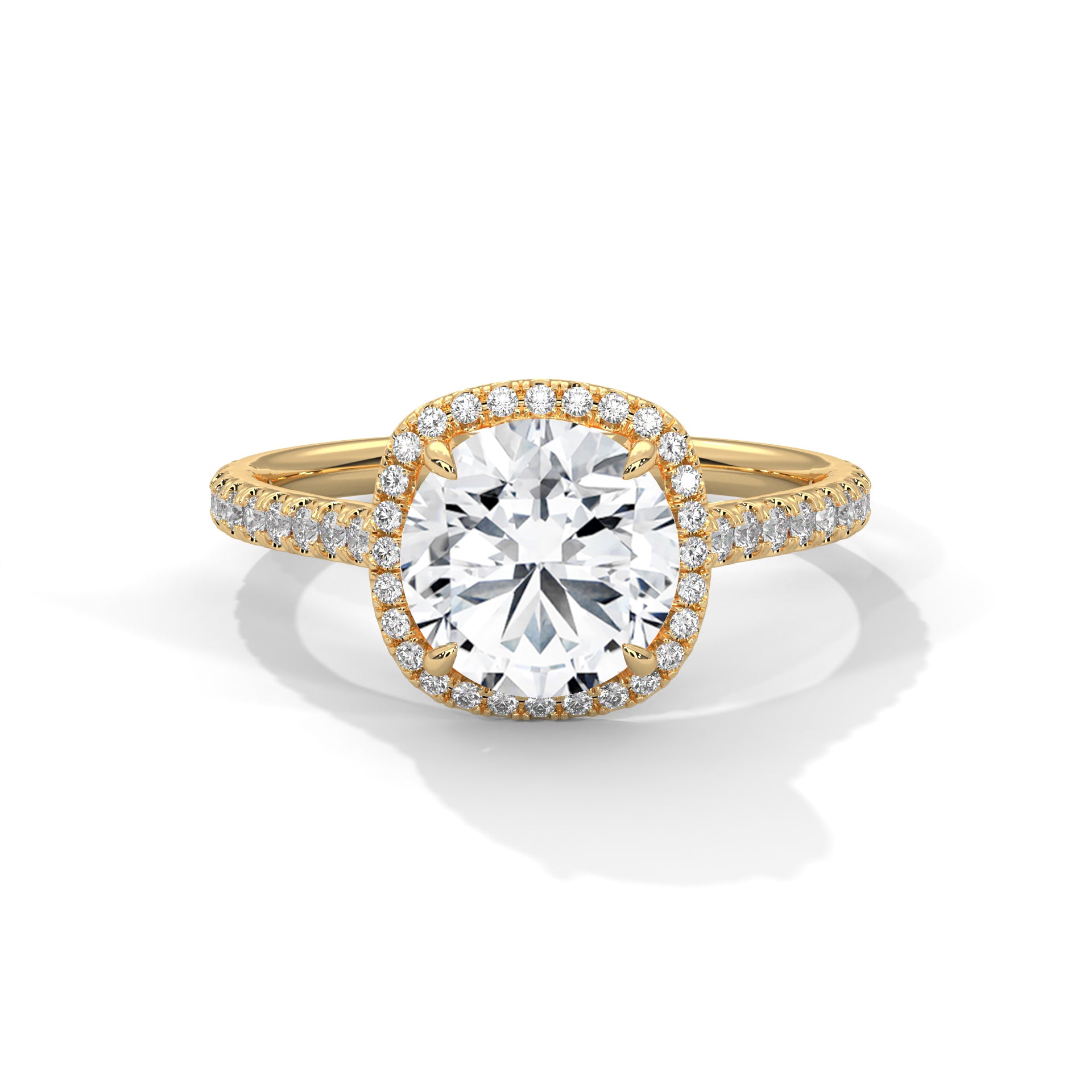 Seraphina Glow 1.5 CT Lab Grown Cushion-Cut Diamond Halo Ring | 1.86 CTW